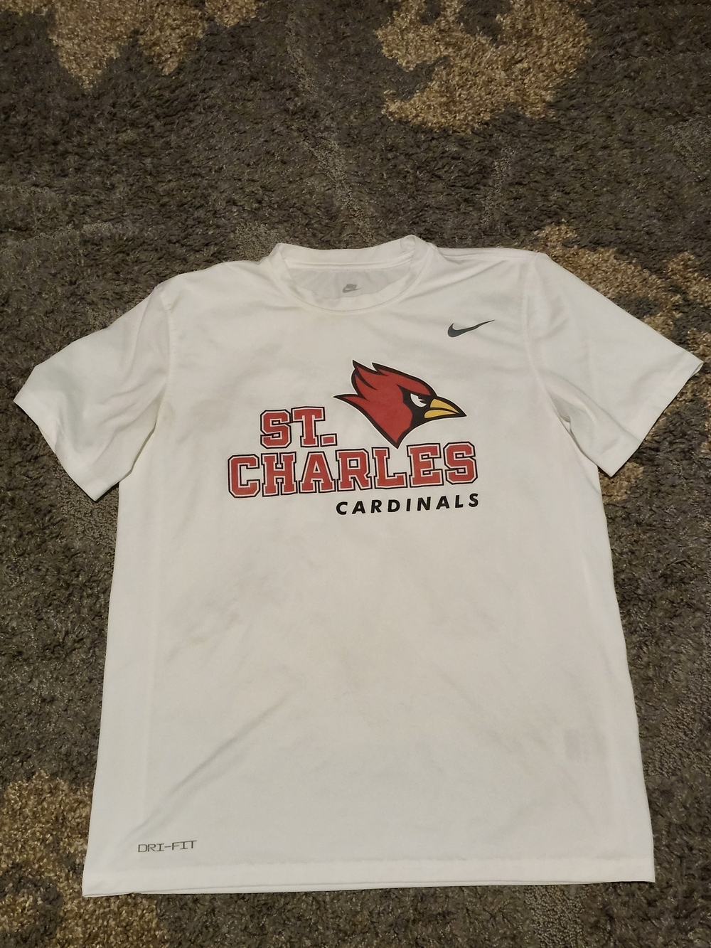Mens Nike St. Charles Cardinals White Dri-FIT Tee